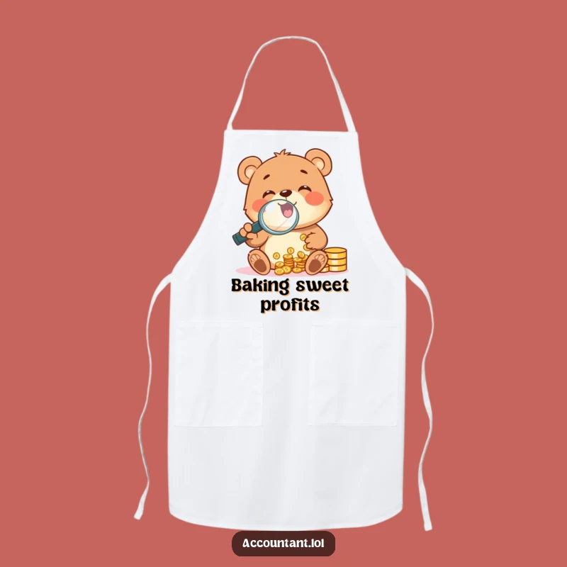 Funny Bear Cub Coin Counting Apron: Hilarious Chef Gear for Kitchen Budgets