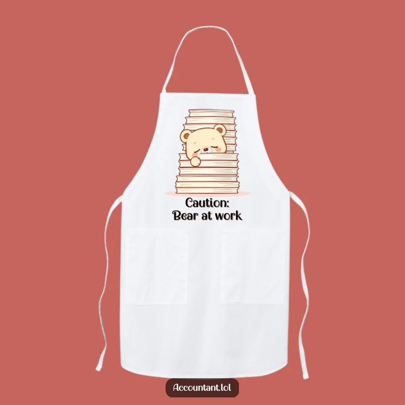 Funny Sleepy Bear Papers Apron: Cub Chef - Hilarious Kitchen Gift!