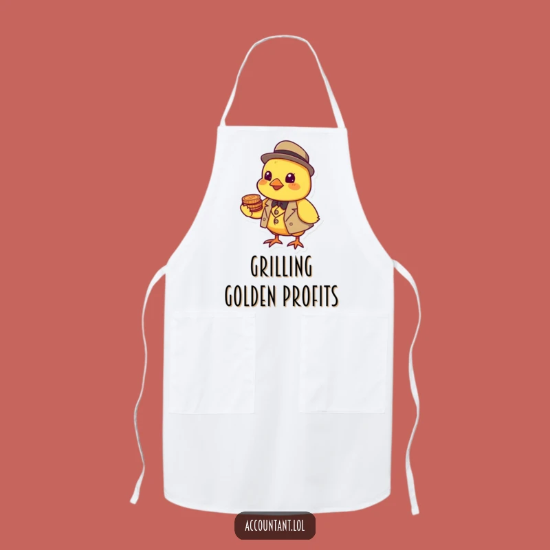 Funny Chick Investor Apron - Dapper Yellow Bird Kitchen Accessory, Hilarious Cooking Gift