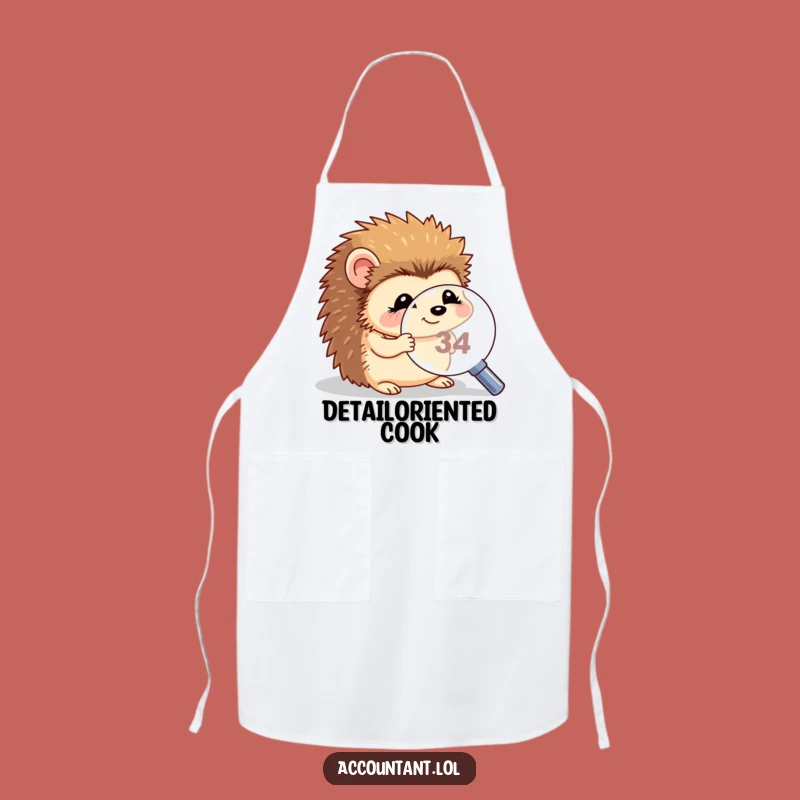 Funny Hedgehog Magnifying Apron - Quirky Giggling Critter Kitchen Wear