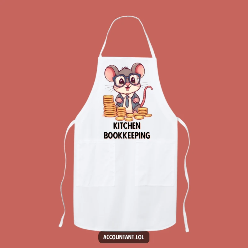 Funny Mouse Accountant Apron: Kitchen Coin Sorting Business Chef Gift