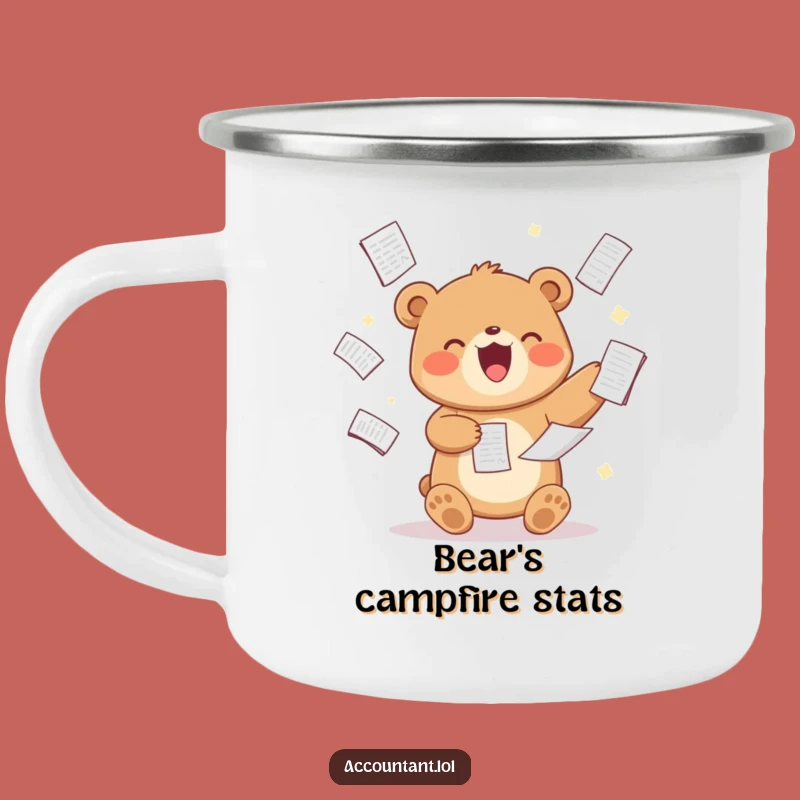 Funny Bear Analyst Camping Mug: Rugged Spreadsheet Humor for Outdoor Professionals