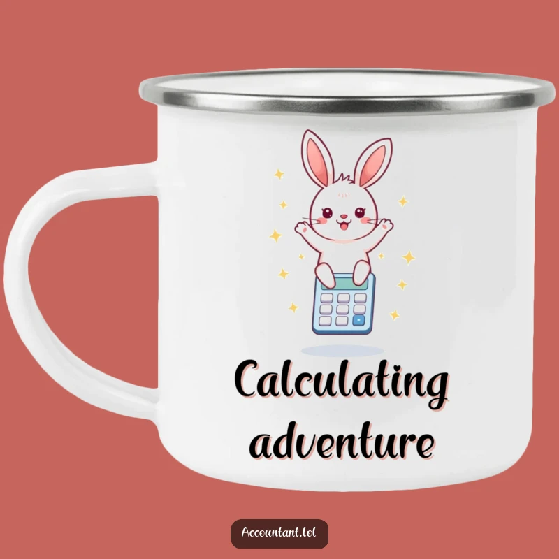 Funny Bunny Calculator Camping Mug: Adventure Numerics, Perfect Outdoor Gift