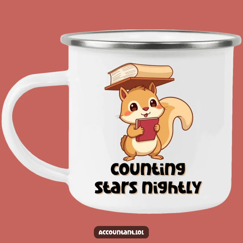 Funny Squirrel Ledger Camping Mug: Outdoorsy Balancer - Gift!