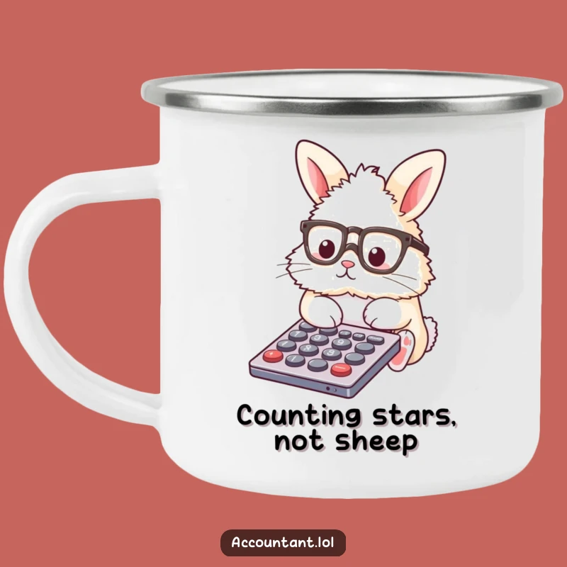 Funny Bunny Accountant Camping Mug: Rugged & Hilarious - Outdoor Gift!