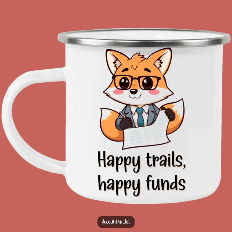 Durable Fox Accountant Camping Mug - Funny Smiley Camp Gift