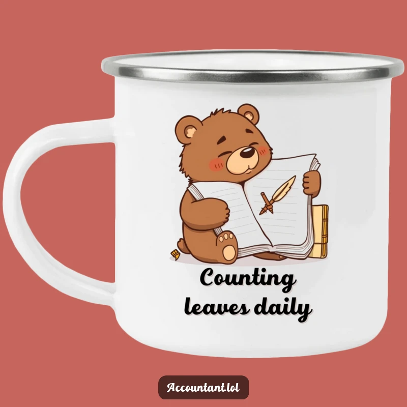 Funny Bear Accountant Camping Mug - Rugged Brown Bear Cup, Hilarious Outdoor Finance Gift