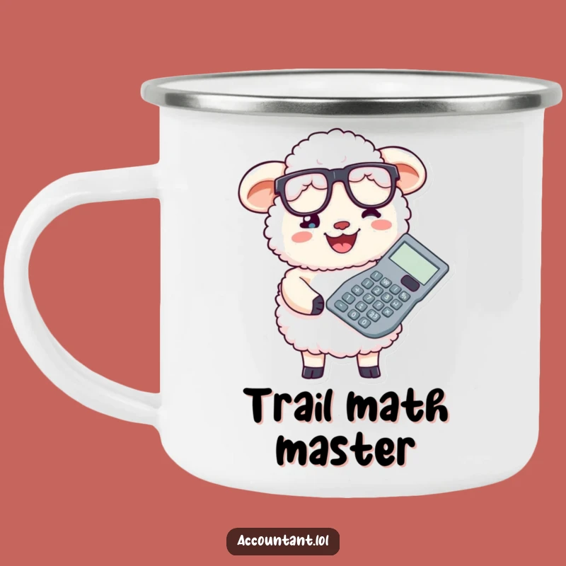 Funny Fluffy Sheep Accountant Camping Mug: Durable Calculator Humor Cup Gift