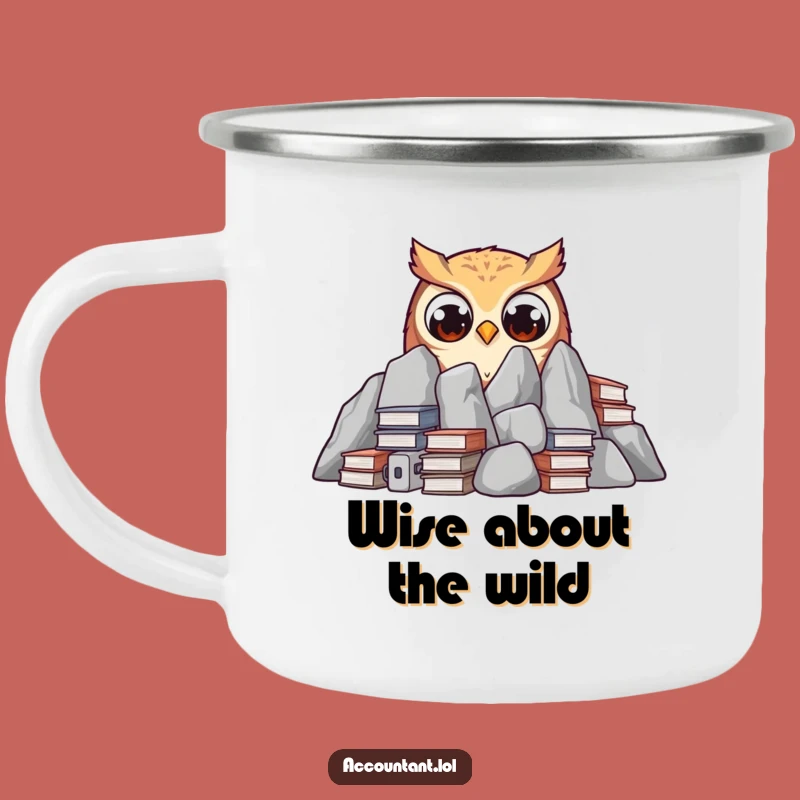 Funny Owl Ledger Camping Mug: Hilarious Outdoor Gear for Curious Campers