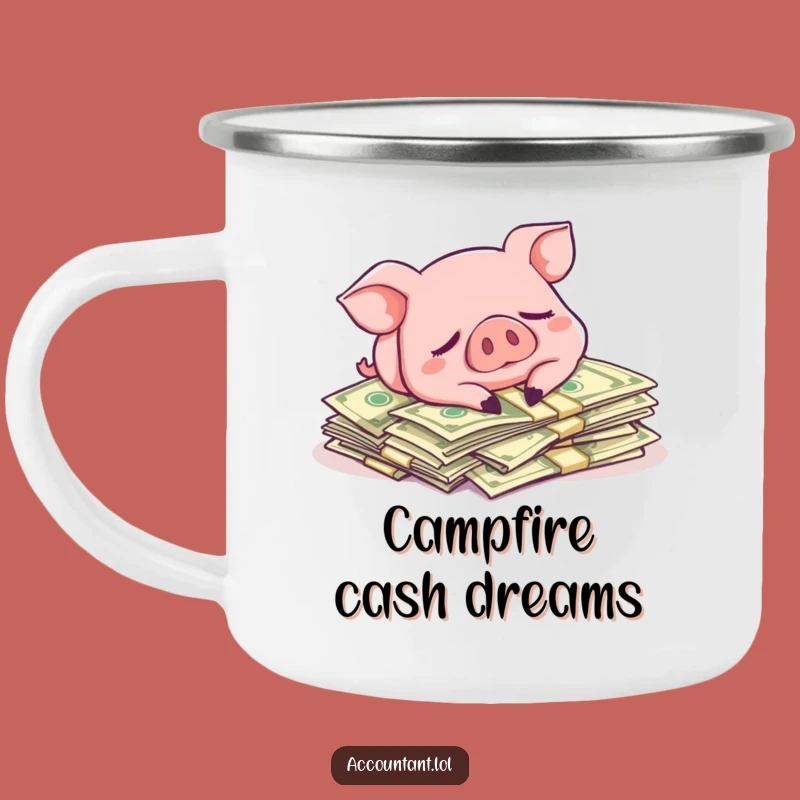 Funny Pig Money Camping Mug - Sip Your Fortune on the Go!