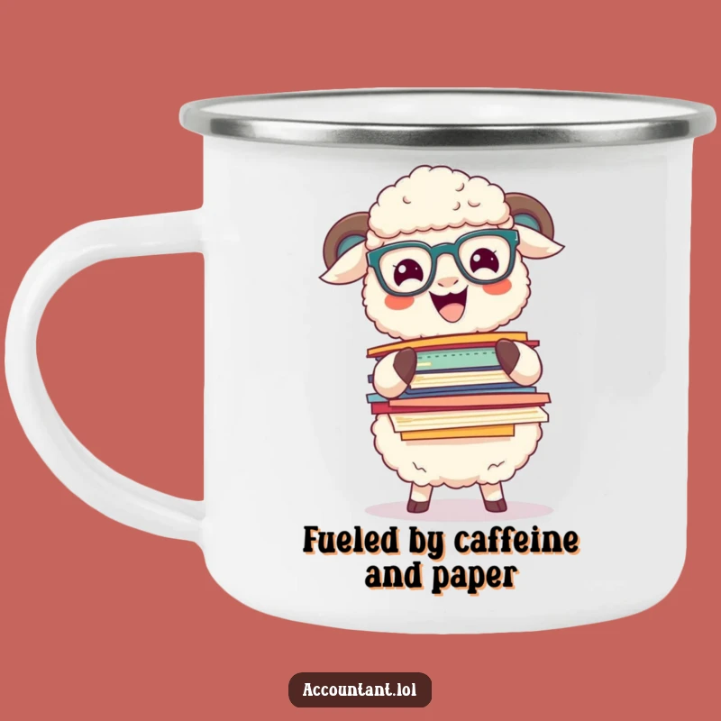 Funny Sheep Paper Balance Camping Mug: Hilarious Outdoor Gear for Paperwork Adventures