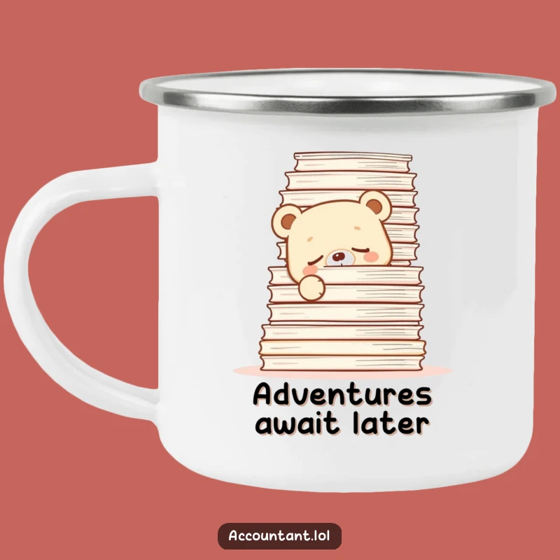 Funny Sleepy Bear Papers Camping Mug: Outdoorsy Cub - Gift!