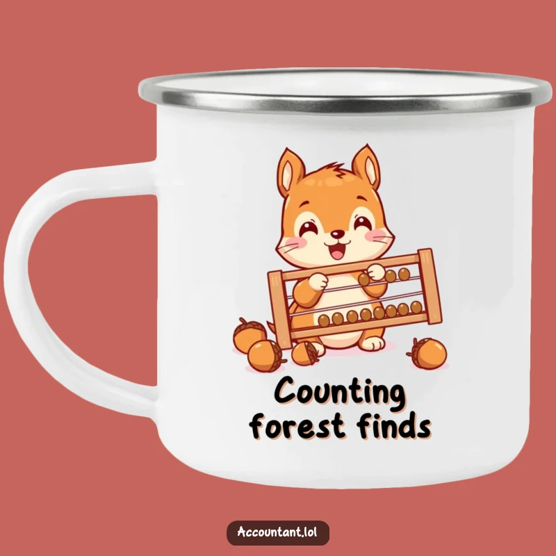 Funny Squirrel Saver Camping Mug: Rugged Acorn Counting Humor for Outdoor Fun