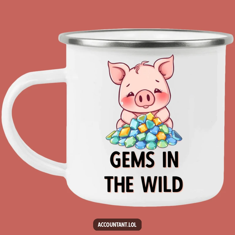Funny Pig Adventure Mug: Sip Luxuriously with This Gem Counting Pig