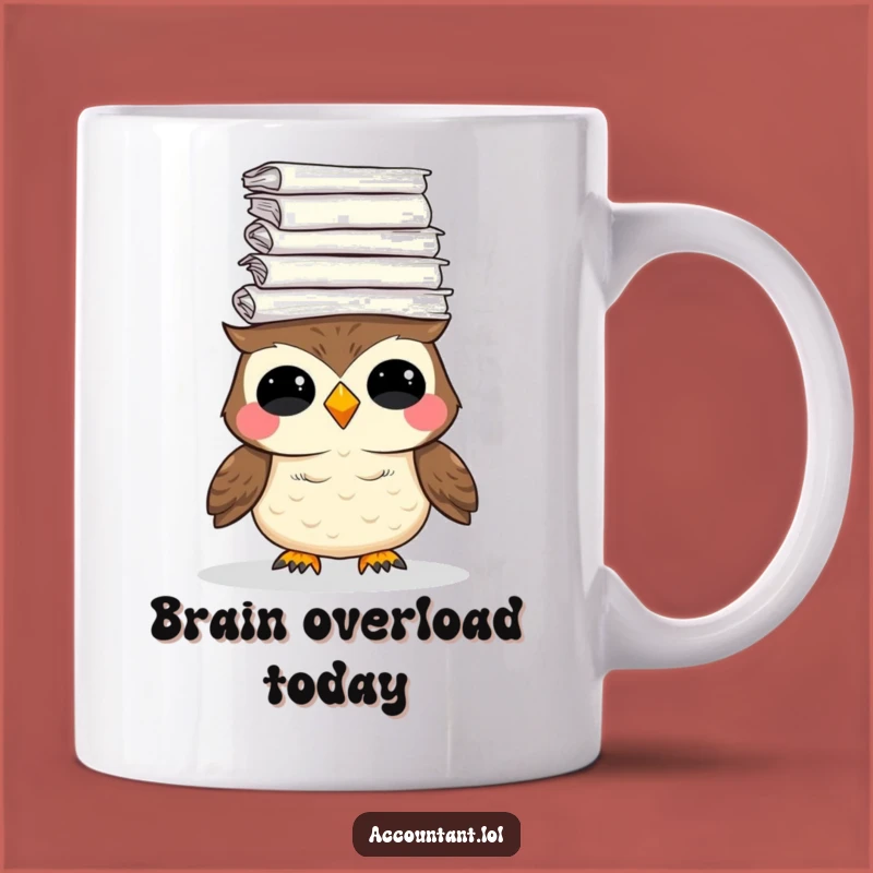 Funny Owl Paper Stack Mug: Hilarious Office Humor Gift