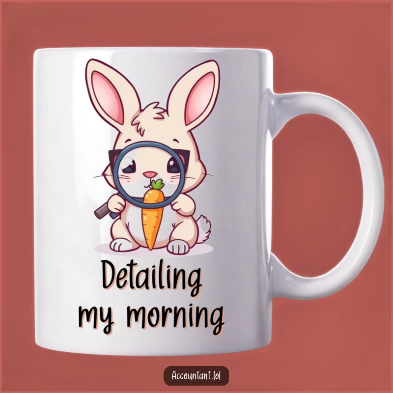 Funny Bunny Auditor Mug - Magnifying Glass Carrot Inspection Perfect Gift