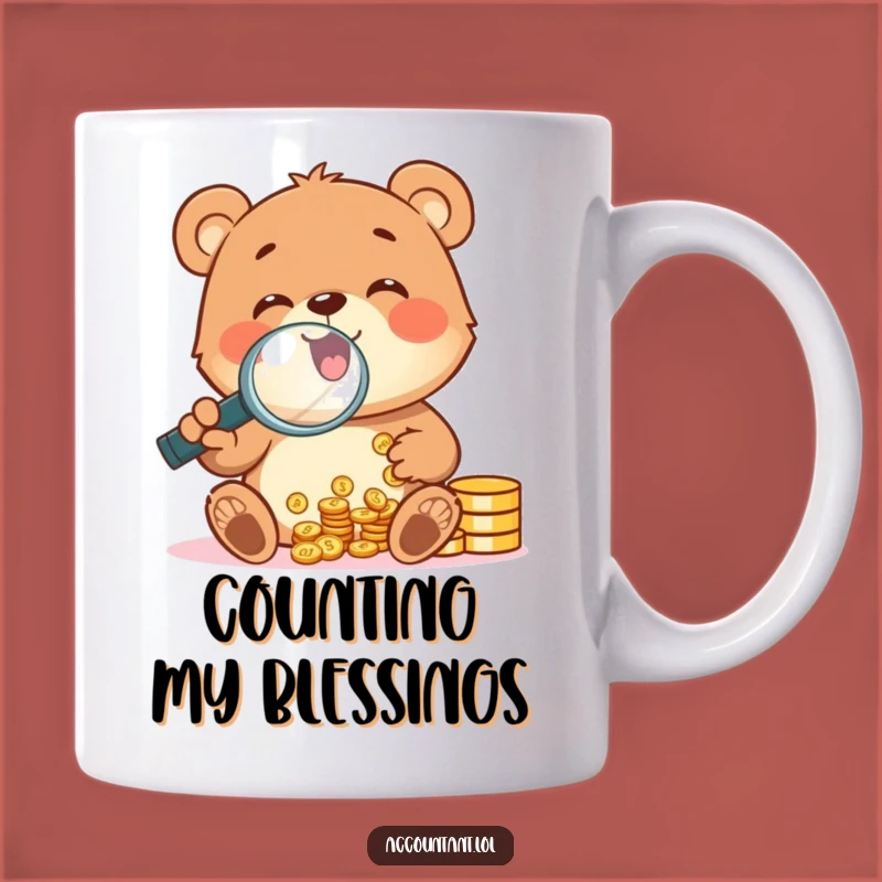 Funny Bear Cub Coin Counting Mug: Hilarious Money Lover Gift for Finance Fans