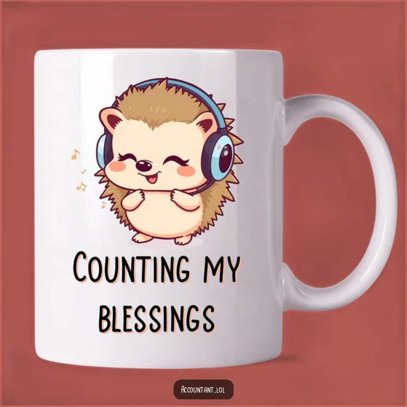 Funny Hedgehog Counting Mug: Hilarious Gift for Music Lovers & Accountants