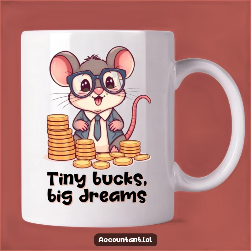 Funny Mouse Accountant Mug: Hilarious Coin Sorting Business Humor Gift