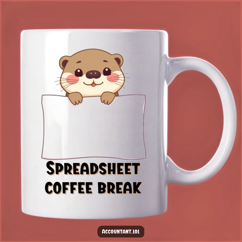 Funny Otter Spreadsheet Mug: Your Daily Dose of Office Humor