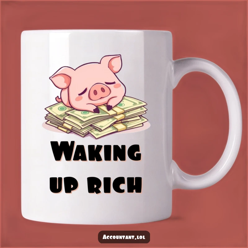 Funny Pig Napping on Money Mug - Hilarious Gift for the Wealthy & Witty!