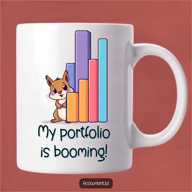 Funny Squirrel Amazed by Bar Graph Mug - Perfect Gift for Data Nerds and Animal Lovers