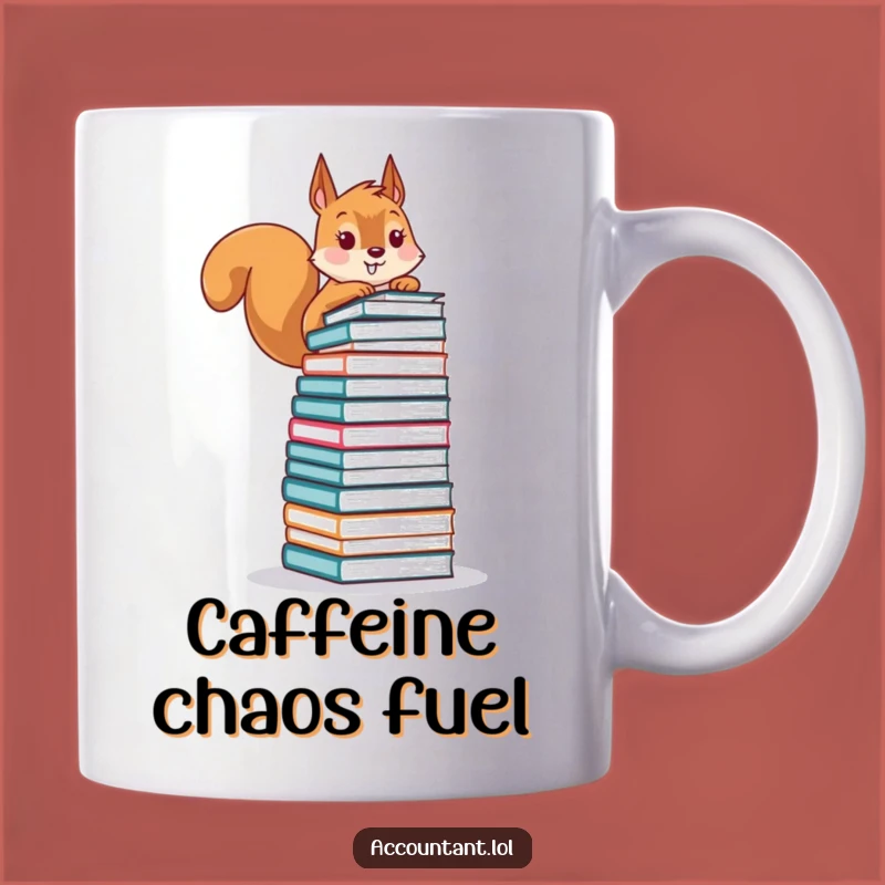 Funny Squirrel Ledger Mug: Hilarious Finance Humor Gift for Accountants & Traders