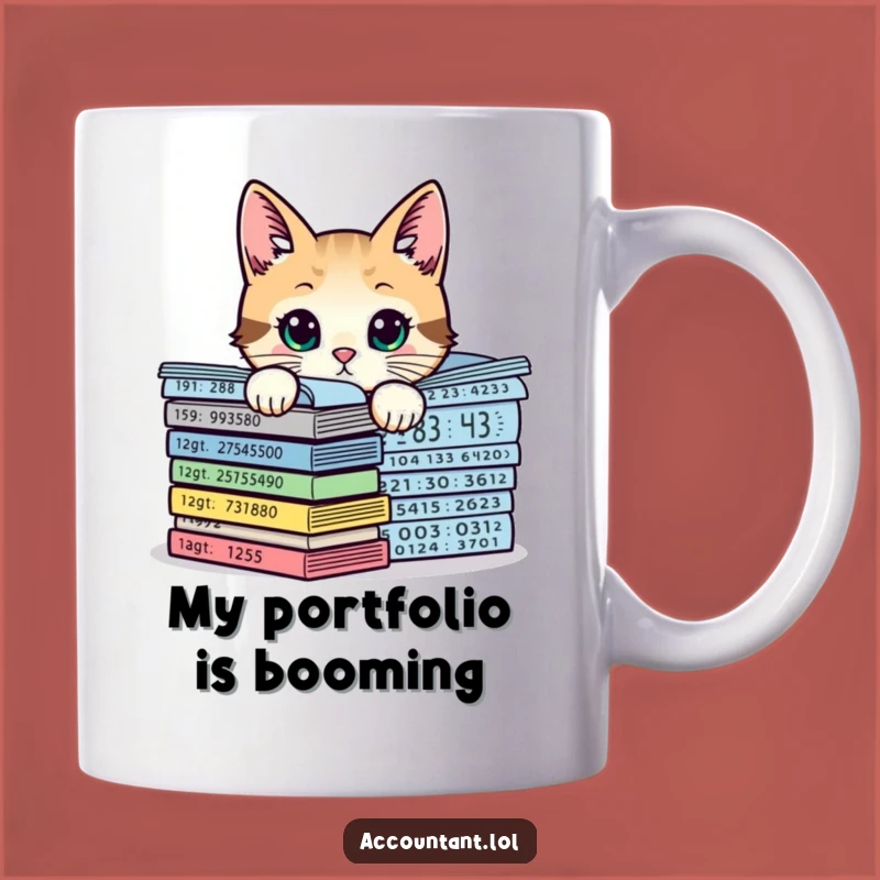 Funny Curious Cat Chart Peek Mug: A Hilarious Gift for Data Lovers