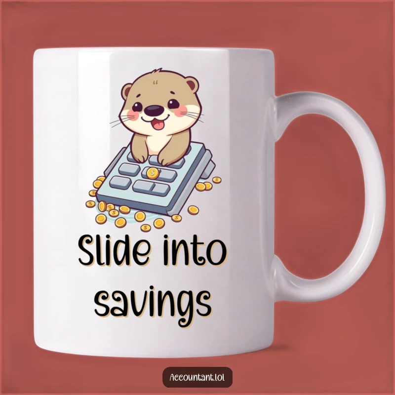 Funny Otter Mug: Calculator Slide - Hilarious Otter Lover Gift, Perfect Funny Gift