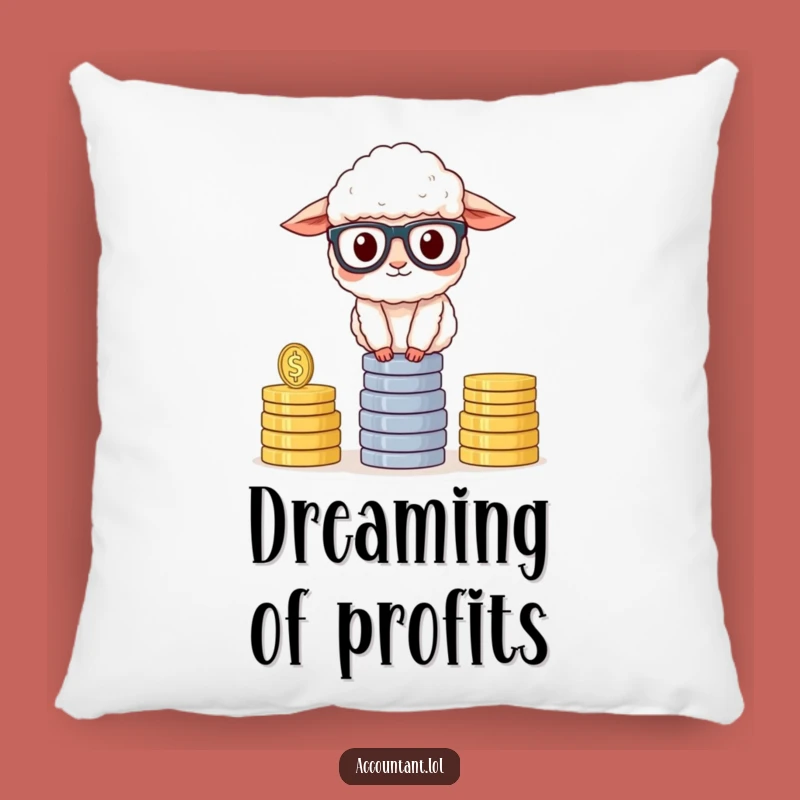 Funny Sheep Accountant Pillow: Cozy Financial Humor Cushion for Sheep Lovers