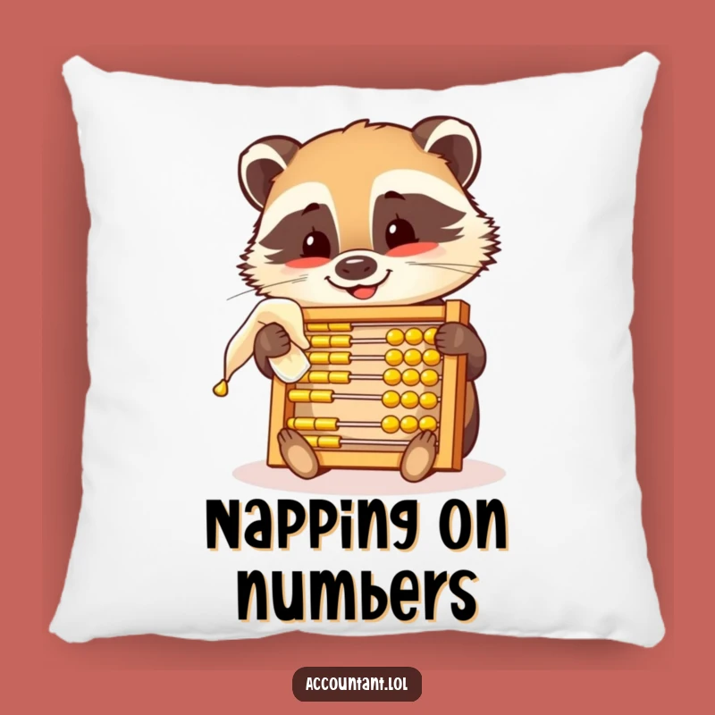 Funny Badger Abacus Pillow: Cozy Calculation & Humor Decor