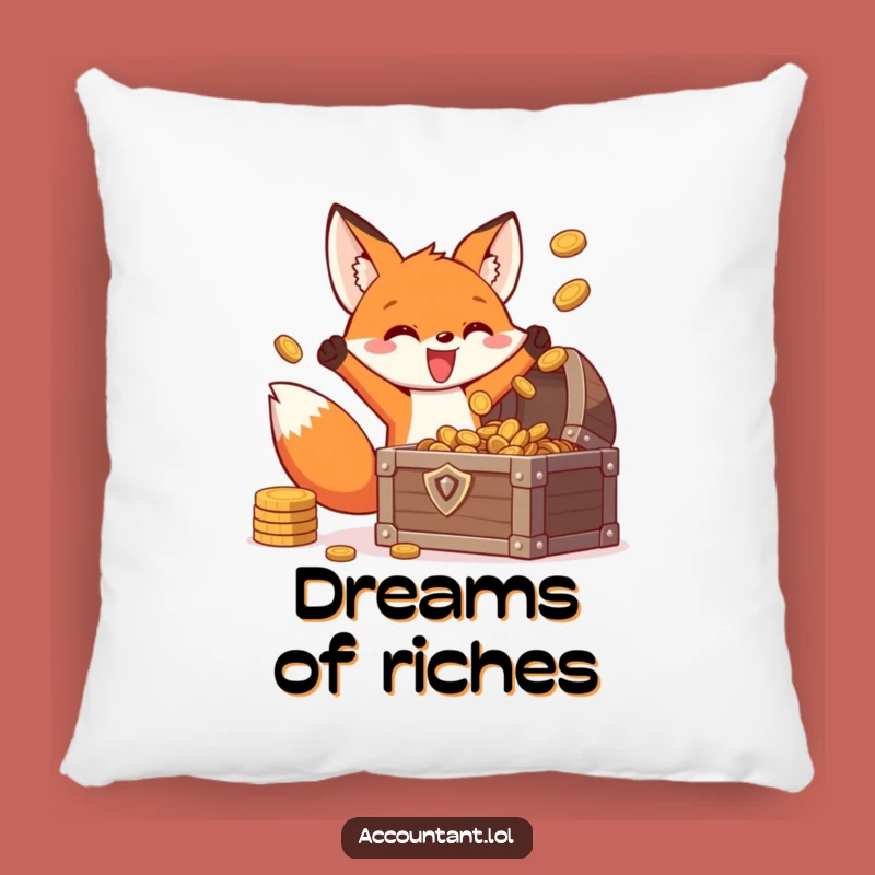 Funny Fox Treasure Pillow - Soft Energetic Coin Tossing Cushion