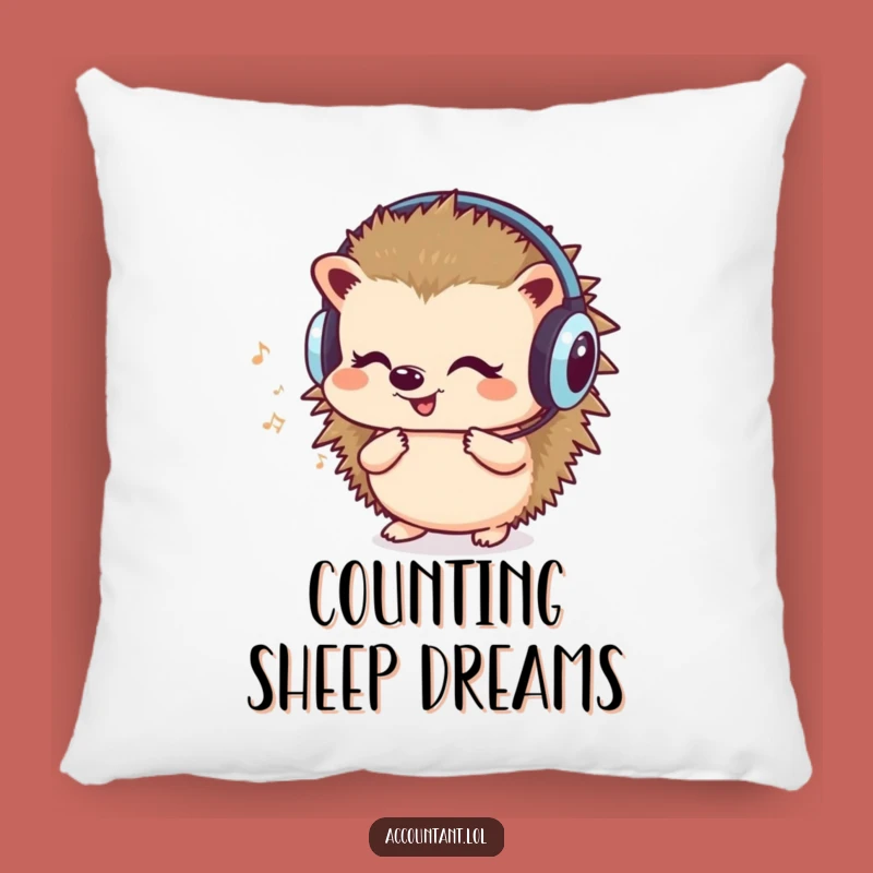 Funny Hedgehog Headphones Pillow: Cozy Comfort & Musical Vibes!