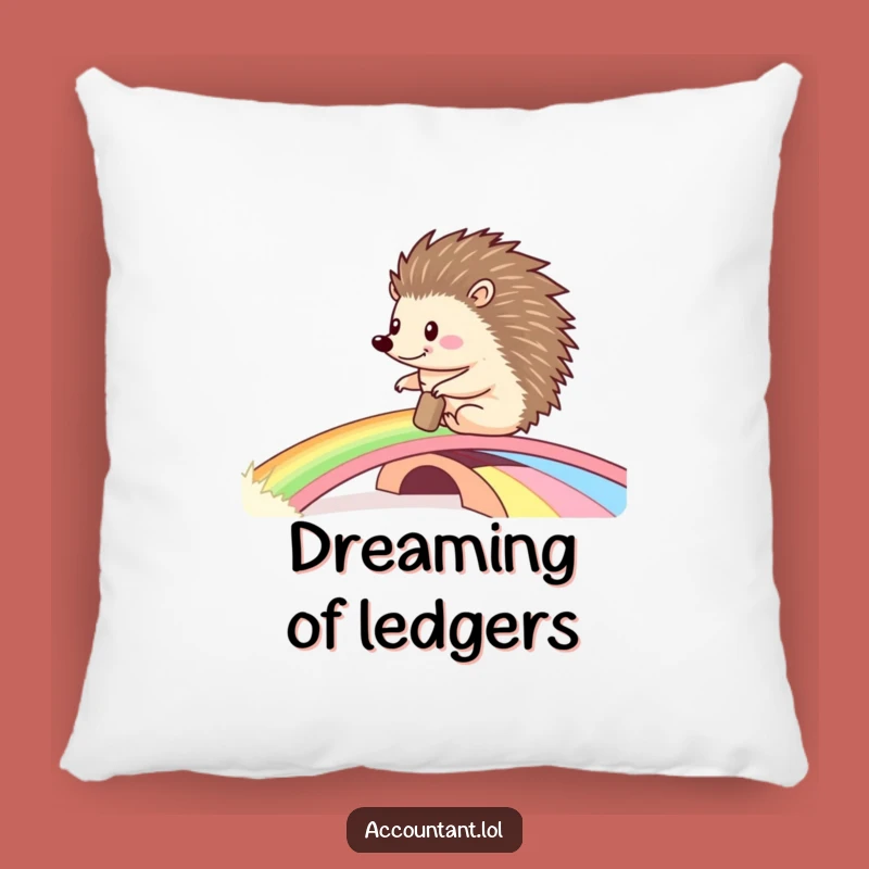 Funny Hedgehog Ledger Pillow: Cozy Whimsy, Perfect Comfort Gift