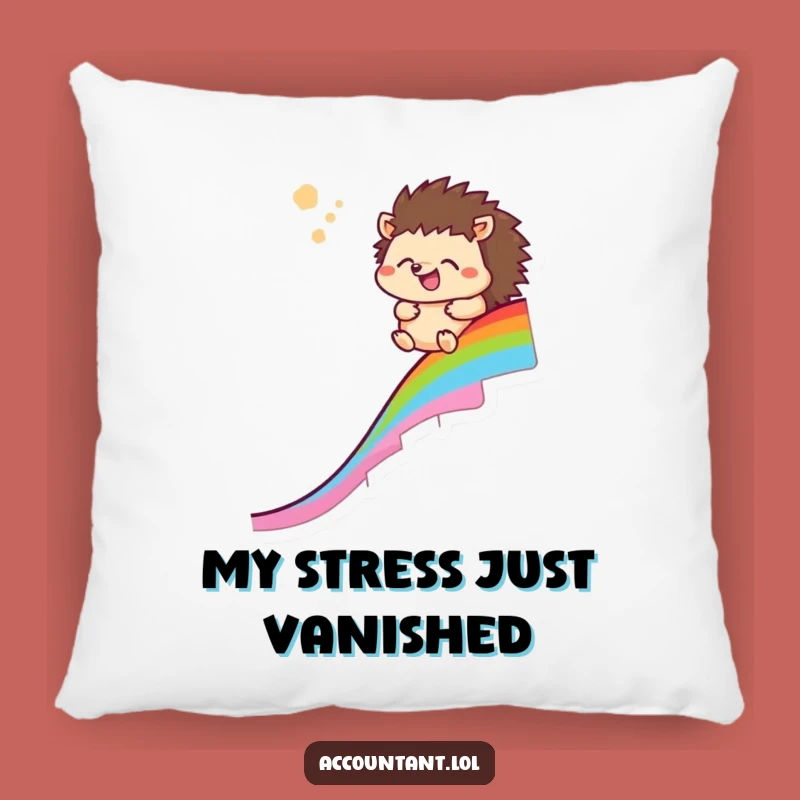 Funny Hedgehog Rainbow Chart Pillow: Comfort Meets Comedy