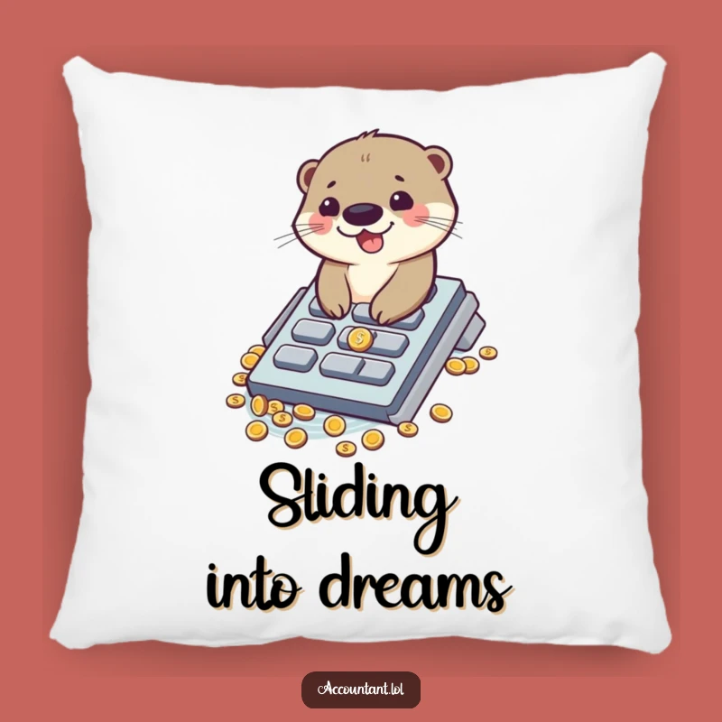 Funny Otter Pillow: Calculating Comfort - Plush & Hilarious Decor, Great Funny Gift
