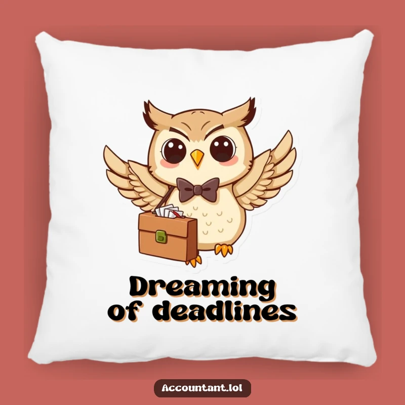Funny Owl Bow Tie Pillow: Cozy Comfort with This Flying Executive