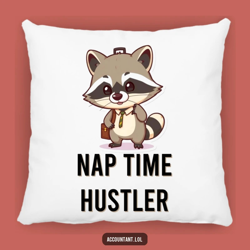 Funny Raccoon Briefcase Pillow: Cozy & Comical Comfort Gift!