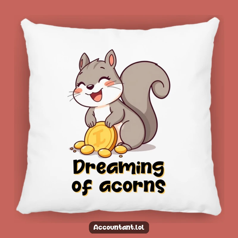Funny Squirrel Joy Pillow: Cozy Comfort with a Golden Coin