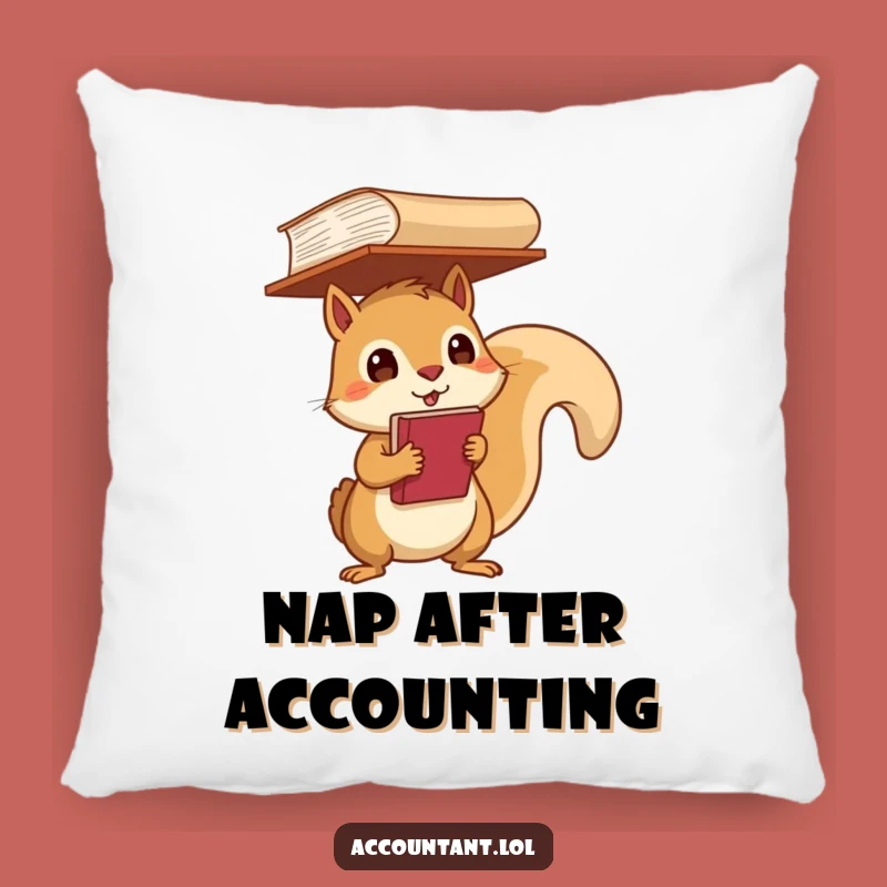 Funny Squirrel Ledger Pillow: Cozy Balancer - Comfy Gift!