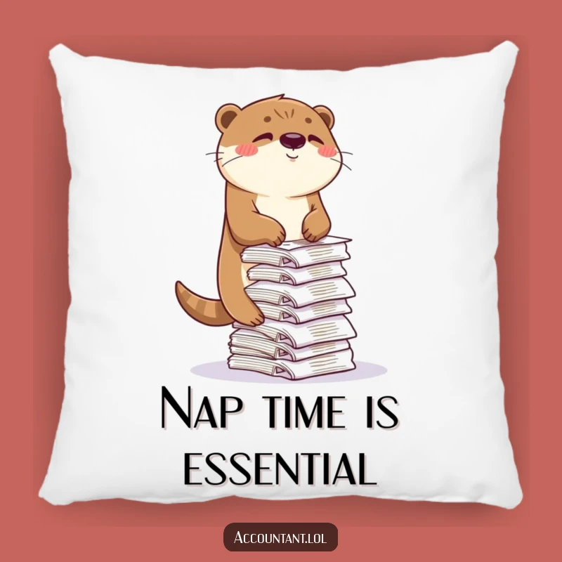 Funny Otter Pillow - Comfy Cushion With a Hilarious Receipt-Balancing Design