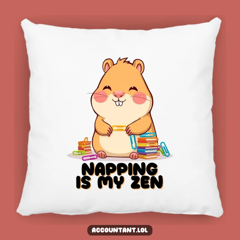 Cozy Capybara Accountant Pillow - Funny Paper Clip Accent Cushion Gift