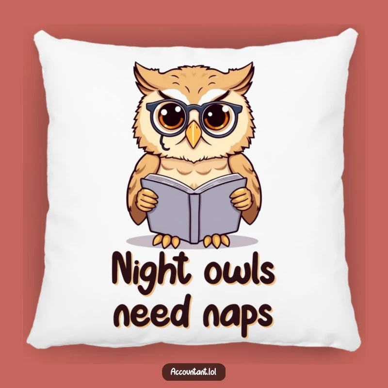 Funny Owl Scholar Pillow: Monocle Owl Cushion, Perfect Comfort Gift