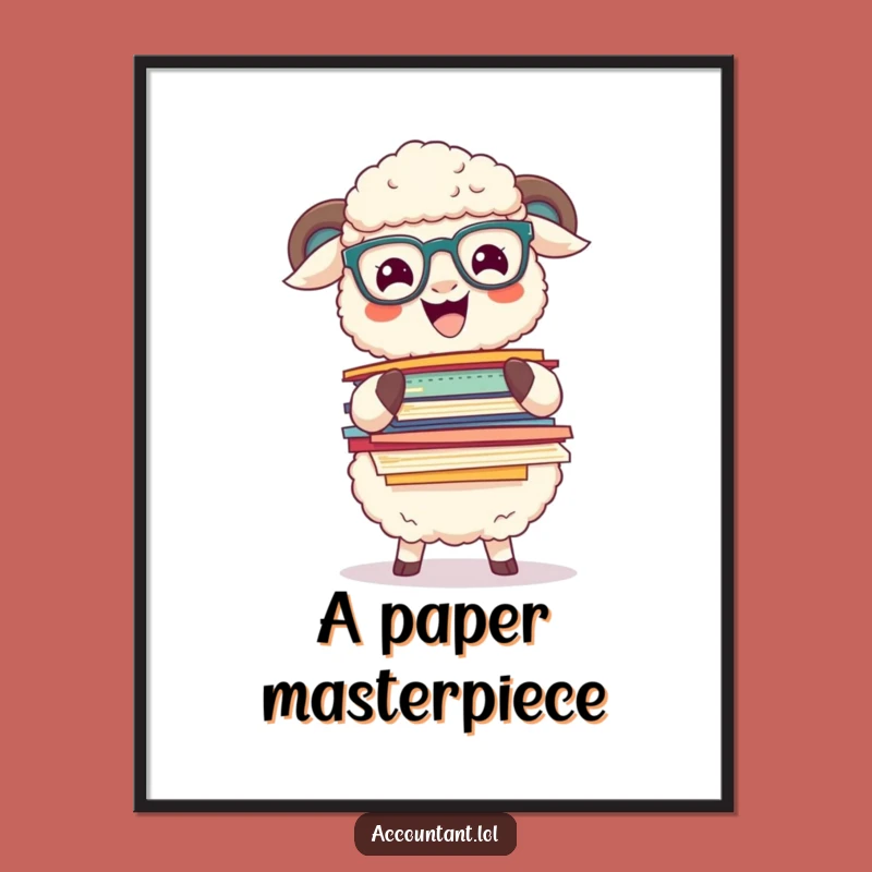 Funny Sheep Paper Balance Digital Art: Hilarious Decor for Office & Home
