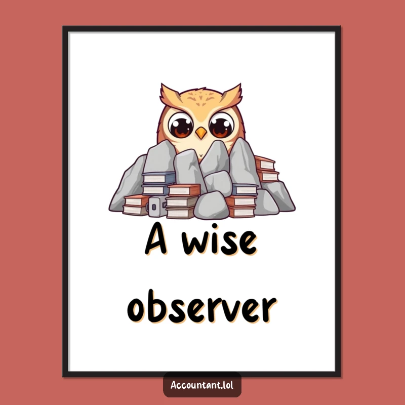 Funny Owl Ledger Digital Art: Hilarious Decor for Intellectual Spaces