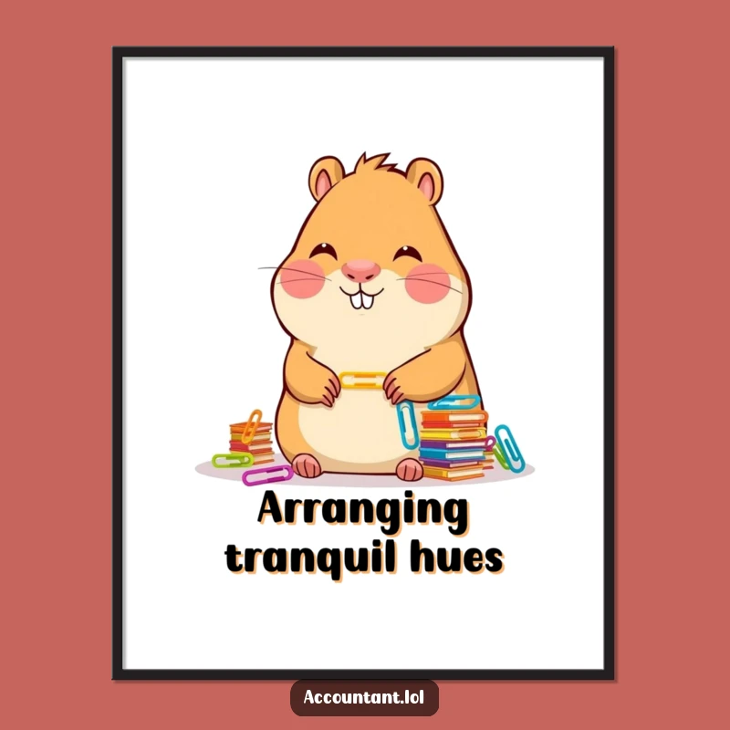 Funny Capybara Accountant Digital Art - Printable Calm Wall Decor Gift