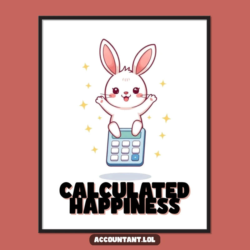 Funny Bunny Calculator Digital Art: Instant Cheer, Perfect Art Gift
