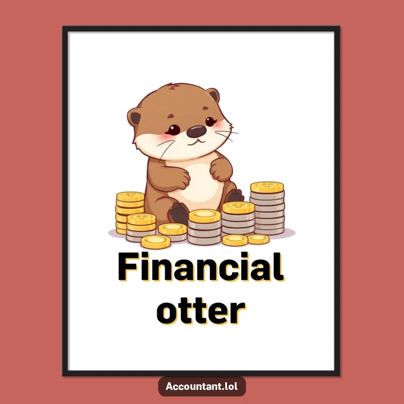 Funny Otter Digital Art: Hilarious Coin Print for Instant Saving Humor