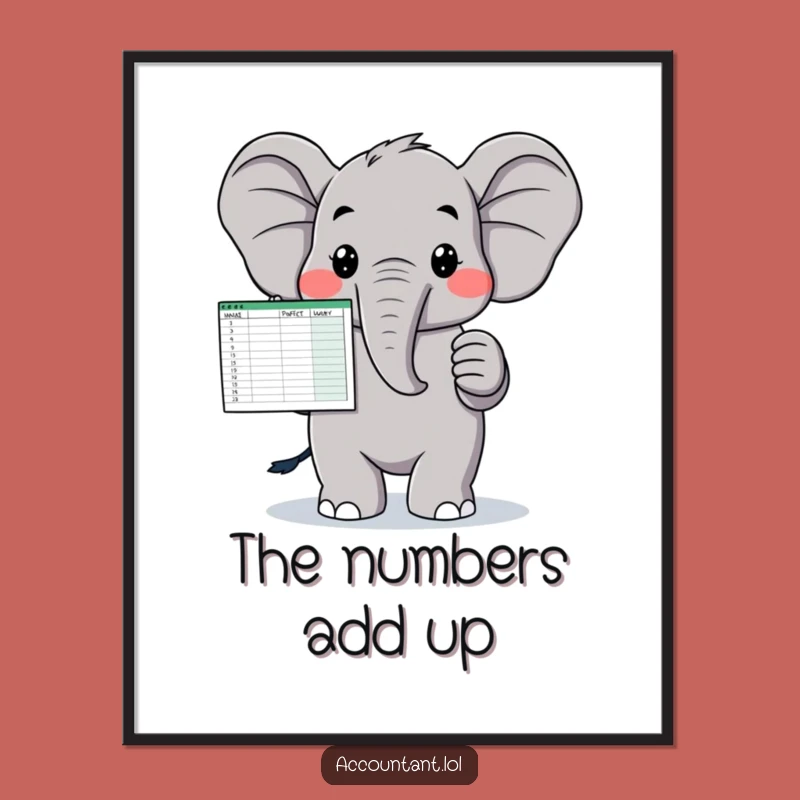 Funny Elephant Spreadsheet Digital Art - Instant Professionalism & Laughs!