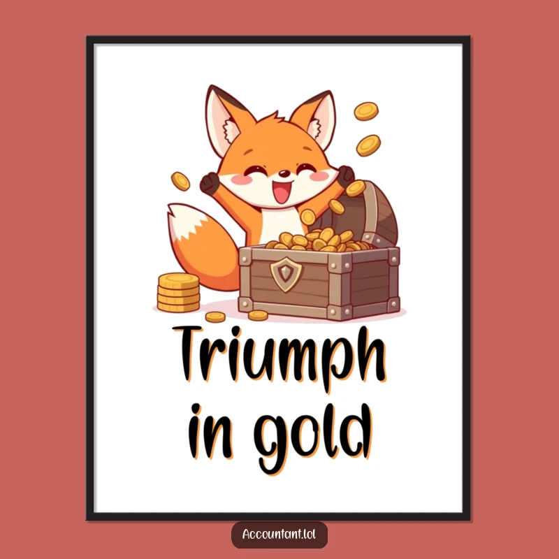 Funny Fox Treasure Digital Art - Energetic Coin Tossing Print